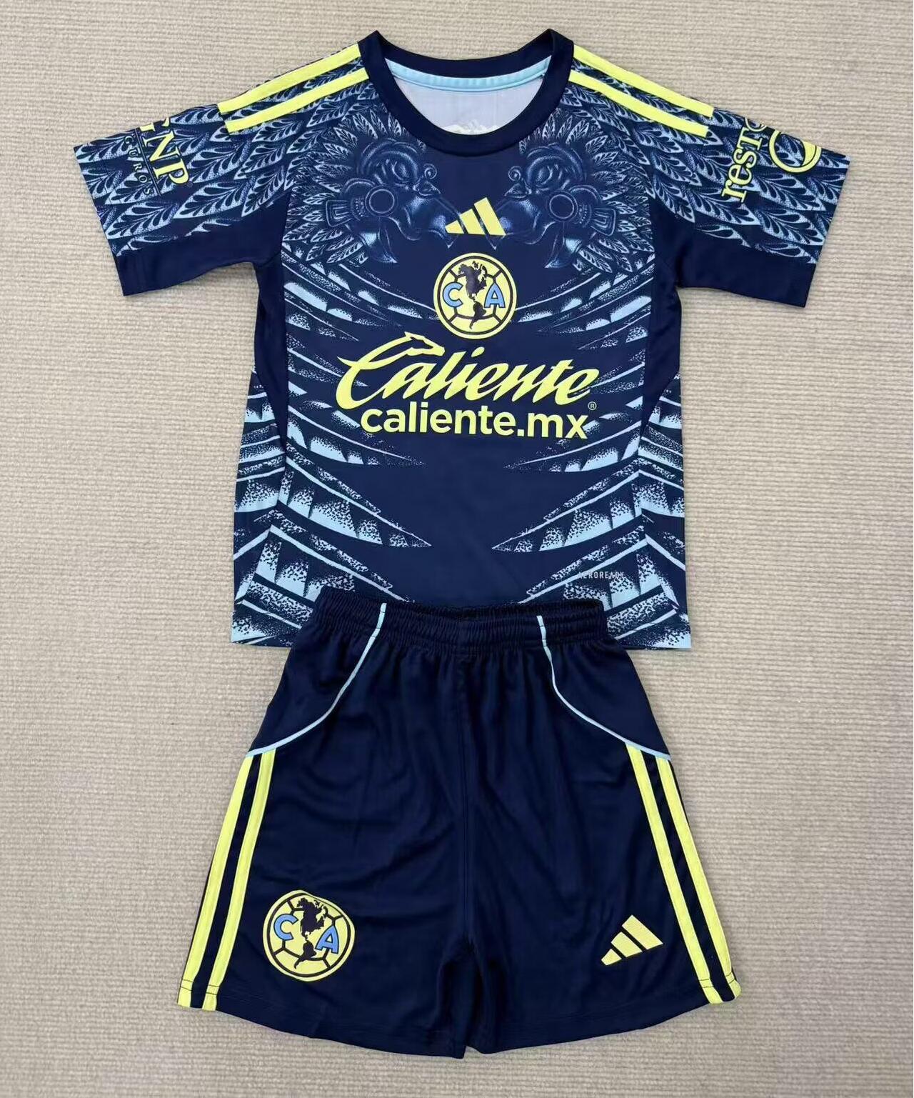 Kids-Club America 25/26 Away Dark Blue Soccer Jersey